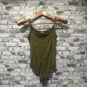 EUC Intimately Free People Olive Green Bodysuit Size S
